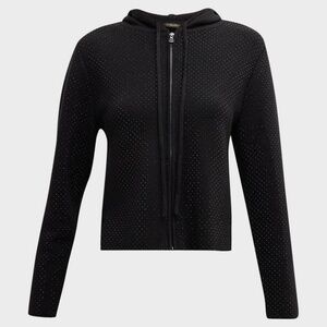 Kobi Halperin $498 Scarlett Hooded Zip-Front Rhinestone Sweater luxury